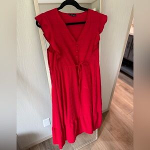 SHEIN Red Sleeveless Maxi Sundress